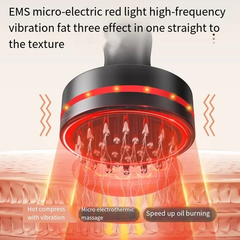 Microcurrent Meridian Brush Massager Cellulite Lymphatic Infrared Heating Vibration Body Detoxification Health Scraping Device