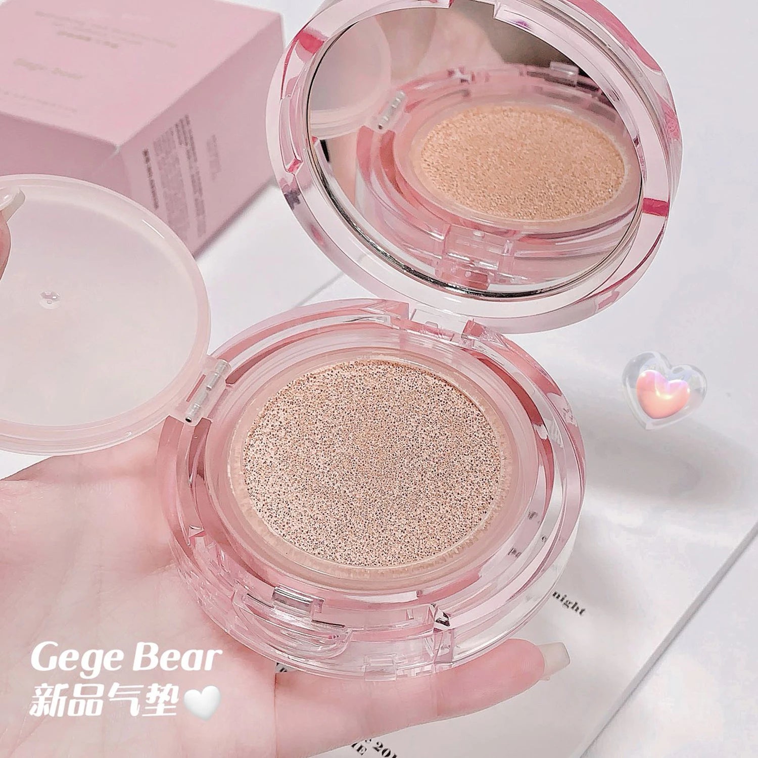 Gegebear Matte Cover Cushion, Oil Control Long-Lasting Makeup, Lightweight Concealer, Nude BB Cream Foundation, Student Lady Fre