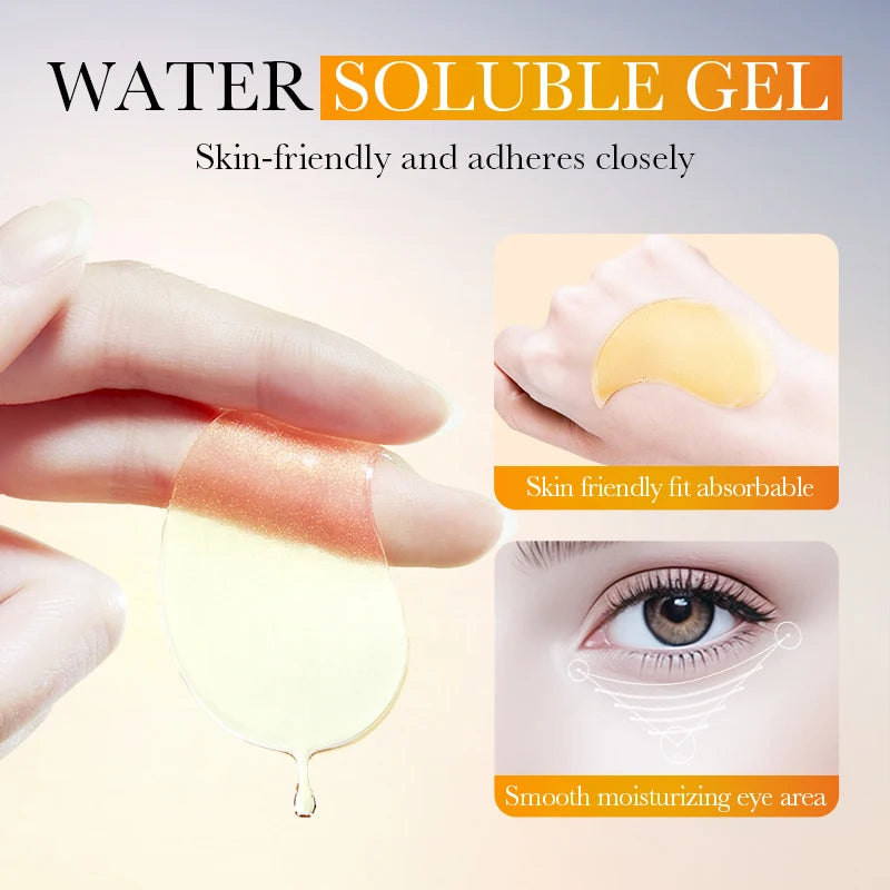 80pcs BIOAQUA Turmeric Crystal Collagen Eye Mask Anti Dark Circles Anti-Wrinkles Moisturizing Anti-Aging Eye Patches Skin Care