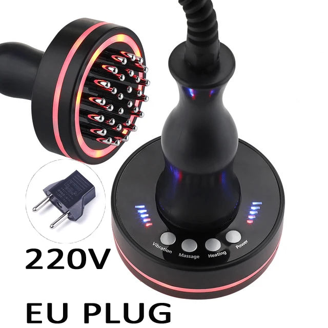 Microcurrent Meridian Brush Massager Cellulite Lymphatic Infrared Heating Vibration Body Detoxification Health Scraping Device