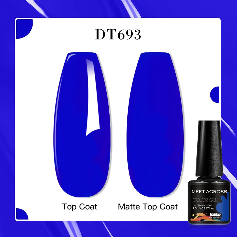 MEET ACROSS 7ml Porcelain White Cat Eye Gel Polish Holographic Glitter Magnetic Galactic Effect Gel Nail Polish Soak Off UV Gel