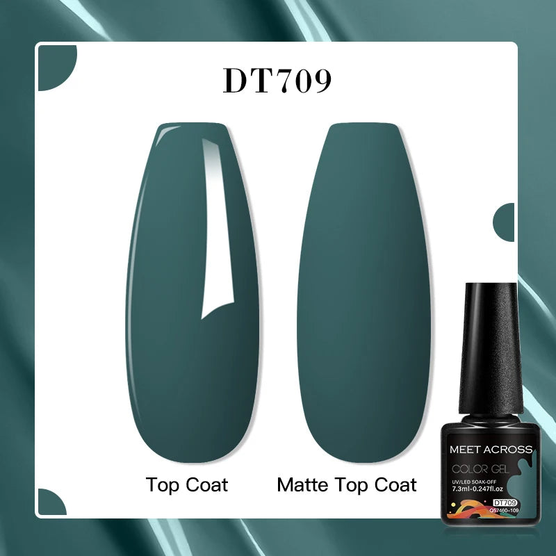 MEET ACROSS 7ml Porcelain White Cat Eye Gel Polish Holographic Glitter Magnetic Galactic Effect Gel Nail Polish Soak Off UV Gel