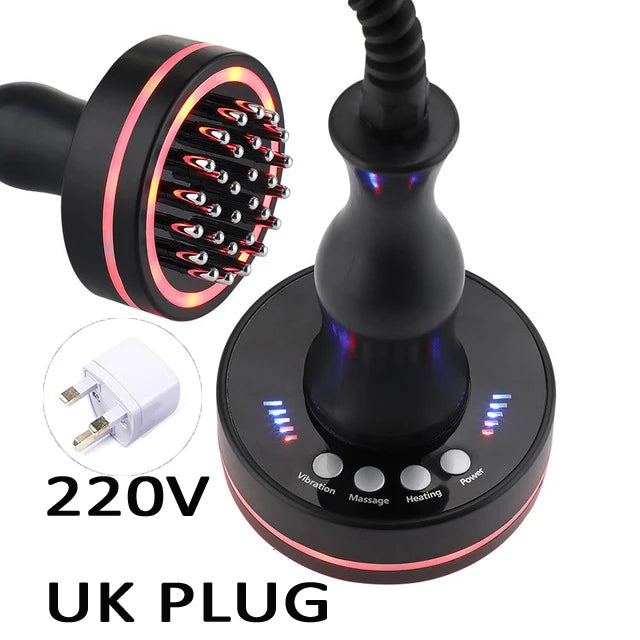 Microcurrent Meridian Brush Massager Cellulite Lymphatic Infrared Heating Vibration Body Detoxification Health Scraping Device