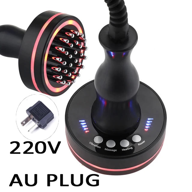 Microcurrent Meridian Brush Massager Cellulite Lymphatic Infrared Heating Vibration Body Detoxification Health Scraping Device