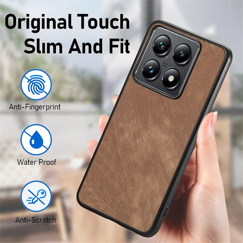 Luxury Wireless Charge Leather Case For Xiaomi Redmi Note 13 Pro 5G 4G Lightweight Shockproof Cover Redmy Note13 Note13pro Plus