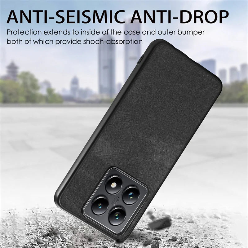 Luxury Wireless Charge Leather Case For Xiaomi Redmi Note 13 Pro 5G 4G Lightweight Shockproof Cover Redmy Note13 Note13pro Plus